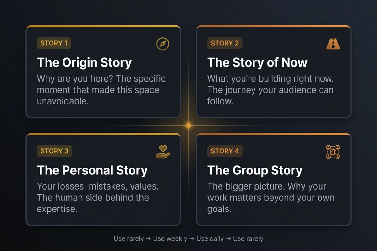 The 4 stories every Web3 creator needs: Origin Story, Story of Now, Personal Story, Group Story - web3lists.com