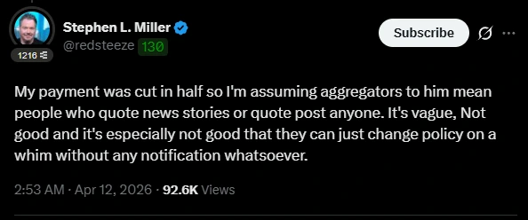 Graphic placeholder for Article 17 - creator complaint about payout cuts